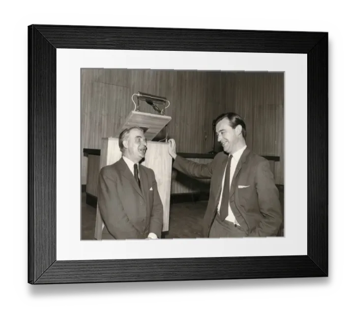 Framed Print : Dr Archie Ballantyne, RAeS Secretary, and Dr A. J. Barrett Framed Print : Dr Archie Ballantyne, RAeS Secretary, and Dr A. J. Barrett