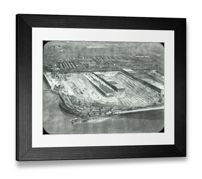 Framed Print : Aerial view of Gladstone Dock, Bootle
