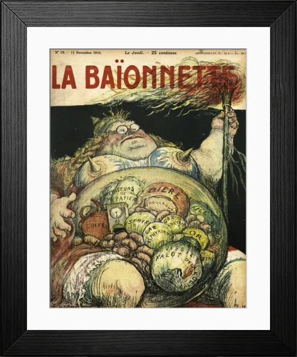 Framed Print : Front cover, La Baionnette, WW1 Framed Print : Front cover, La Baionnette, WW1