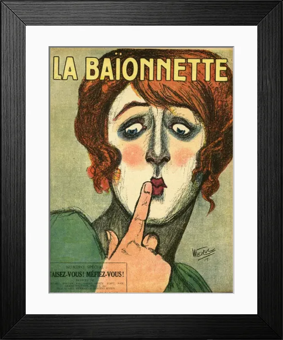 Framed Print : Front cover, La Baionnette, WW1 Framed Print : Front cover, La Baionnette, WW1