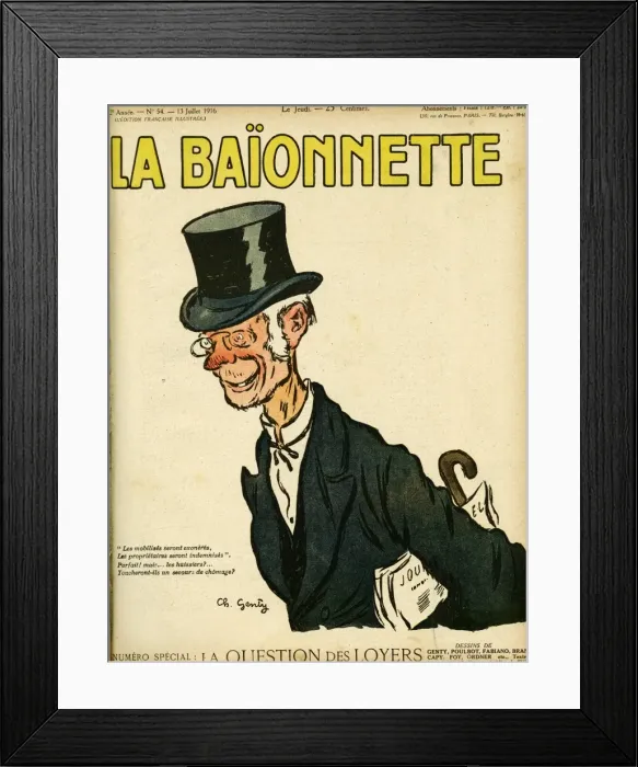 Framed Print : Front cover, La Baionnette, WW1 Framed Print : Front cover, La Baionnette, WW1