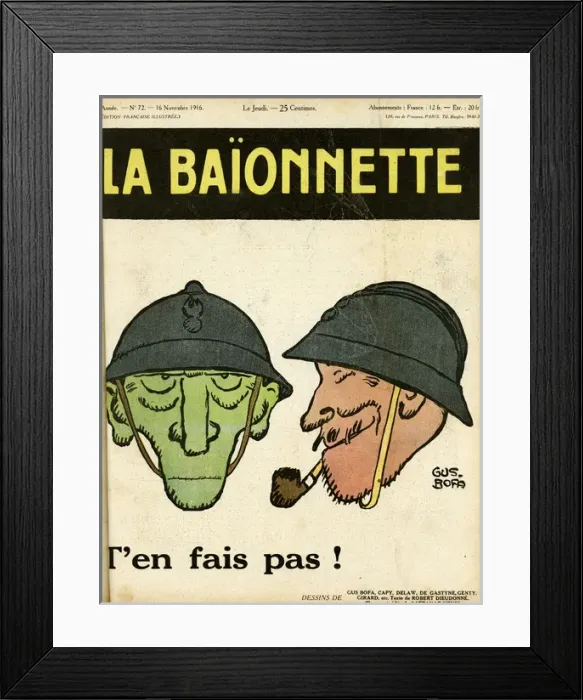 Framed Print : Front cover, La Baionnette, WW1 Framed Print : Front cover, La Baionnette, WW1