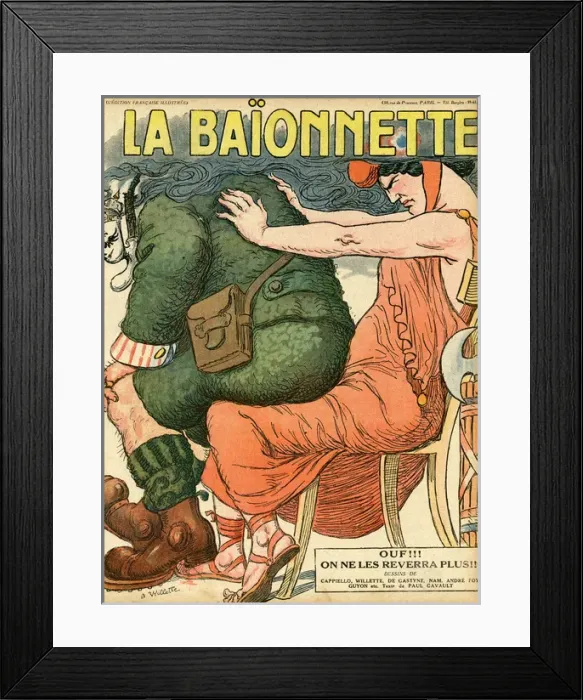 Framed Print : Front cover, La Baionnette, WW1 Framed Print : Front cover, La Baionnette, WW1