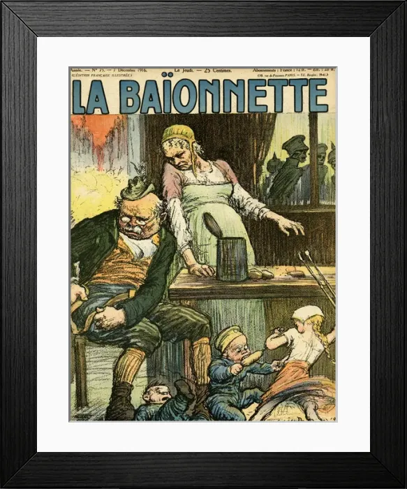 Framed Print : Front cover, La Baionnette, WW1 Framed Print : Front cover, La Baionnette, WW1