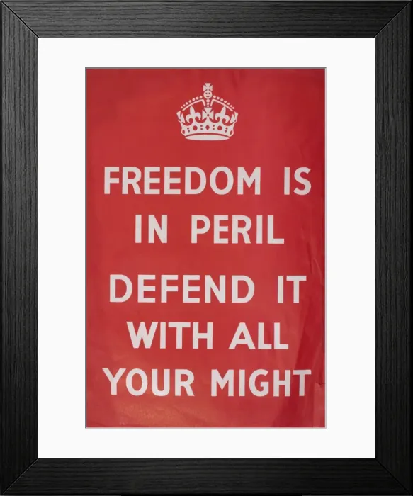 Framed Print : WW2 poster, Freedom is in Peril Framed Print : WW2 poster, Freedom is in Peril
