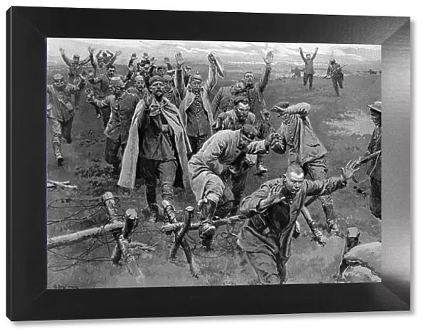 Germans surrendering, Western Front by Matania, WW1