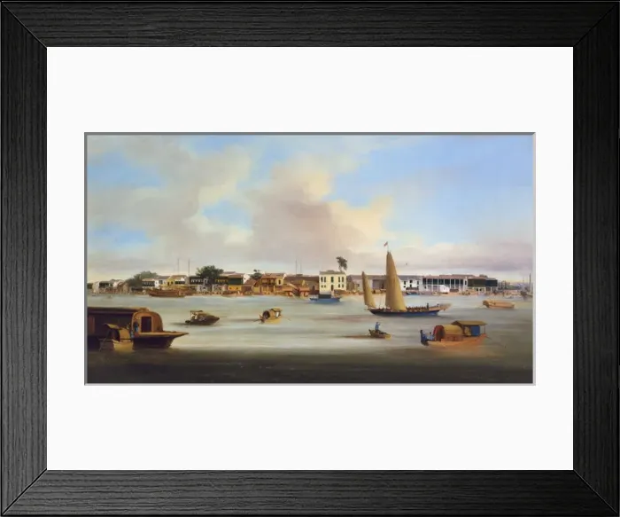 Framed Print : View on the Canton River, China Framed Print : View on the Canton River, China