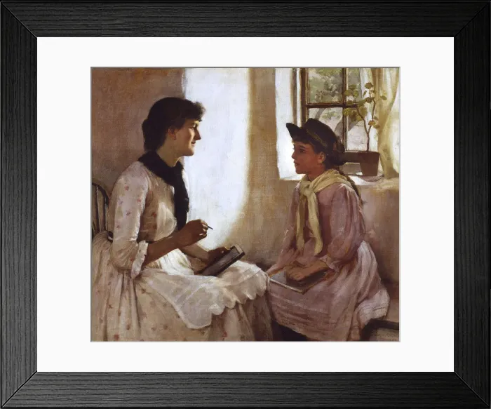Framed Print : The Morning Lesson, by Norman Garstin Framed Print : The Morning Lesson, by Norman Garstin