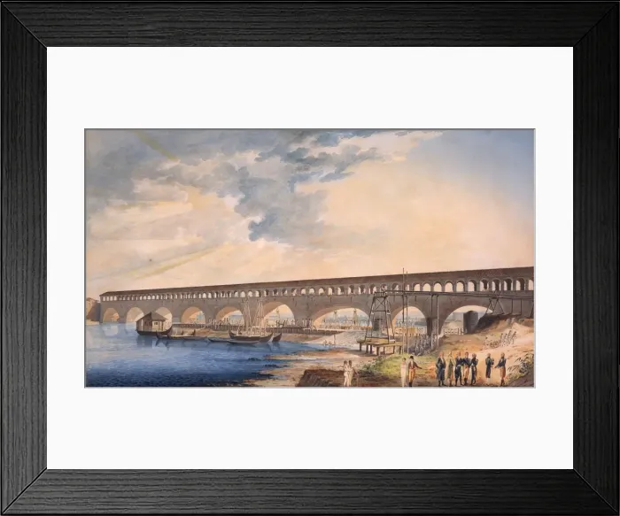 Framed Print : Building of the Bridge at Canaro, by Sanucca Framed Print : Building of the Bridge at Canaro, by Sanucca