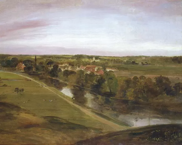 Stratford St Mary from the Coombs, by John Constable
