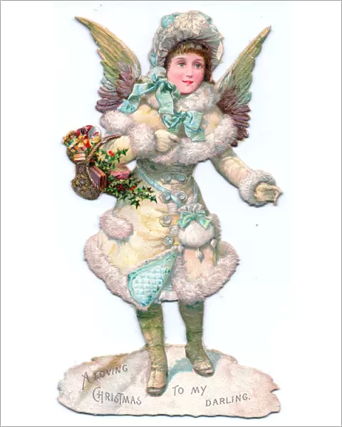 Angel on a Victorian Christmas scrap