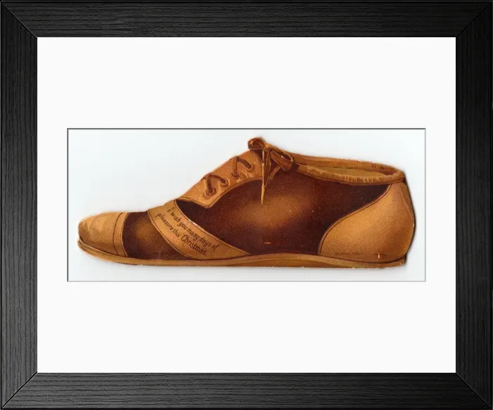 Framed Print : Shoe-shaped Christmas card Framed Print : Shoe-shaped Christmas card
