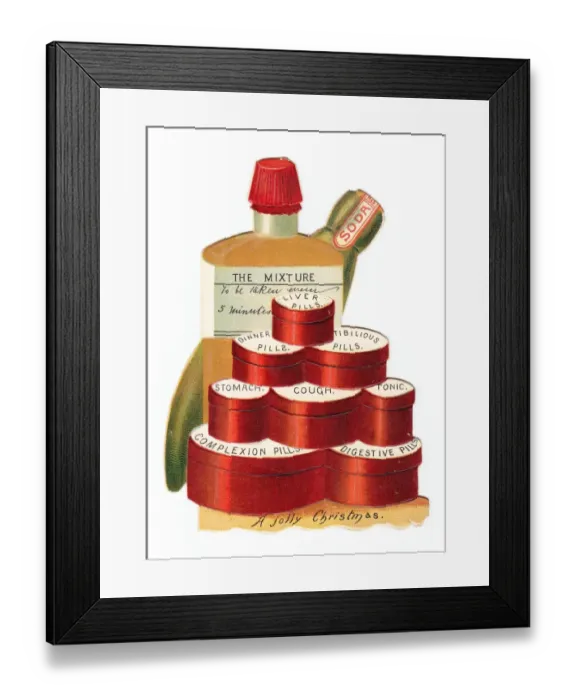 Framed Print : Christmas card in the shape of medicines Framed Print : Christmas card in the shape of medicines