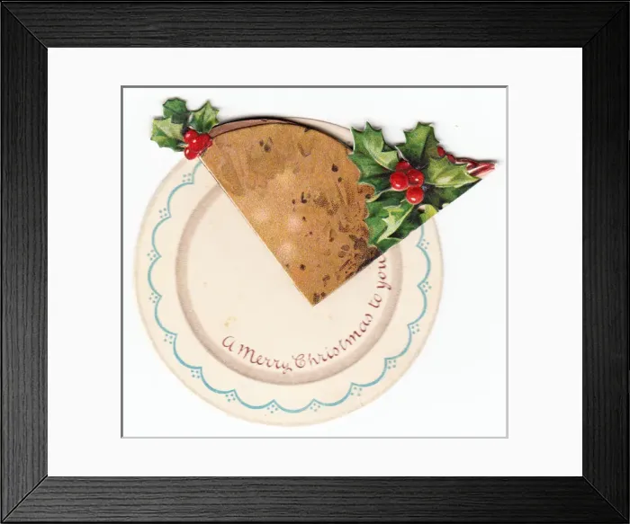 Framed Print : Food on a plate on a cutout Christmas card Framed Print : Food on a plate on a cutout Christmas card