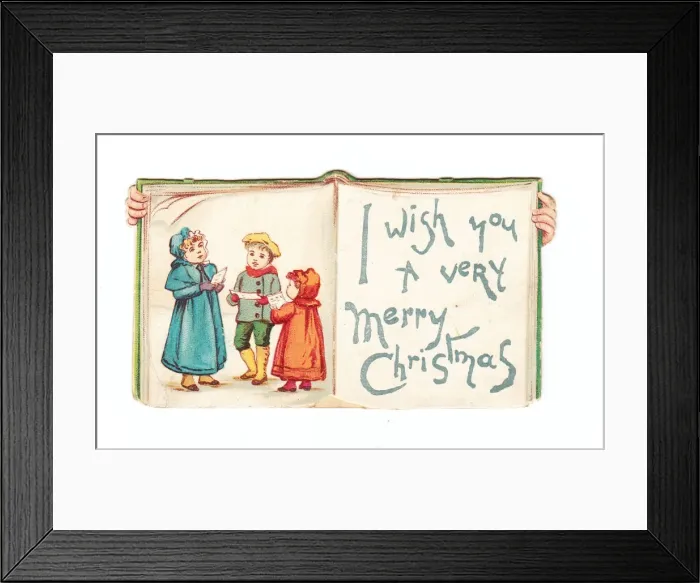 Framed Print : Christmas card in the shape of an open book Framed Print : Christmas card in the shape of an open book