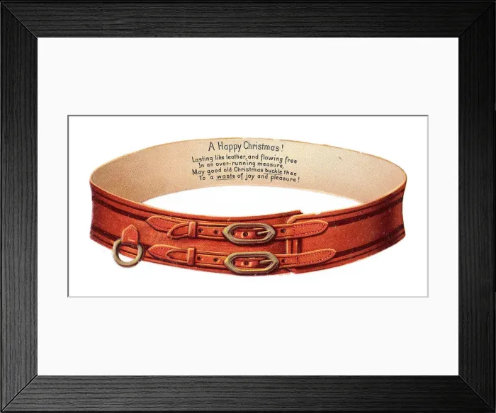 Framed Print : Christmas card in the shape of a collar or belt Framed Print : Christmas card in the shape of a collar or belt