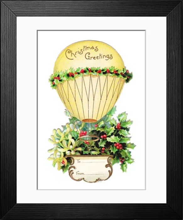 Framed Print : Christmas card in the shape of a balloon Framed Print : Christmas card in the shape of a balloon