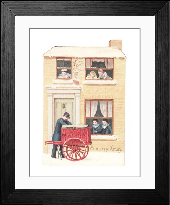 Framed Print : Christmas card in the shape of a house Framed Print : Christmas card in the shape of a house