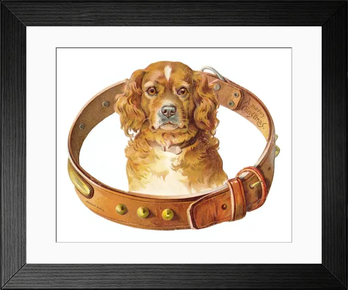 Framed Print : Christmas card in the shape of a dogs collar Framed Print : Christmas card in the shape of a dogs collar