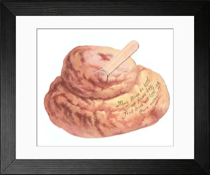 Framed Print : Christmas card in the shape of a loaf of bread Framed Print : Christmas card in the shape of a loaf of bread