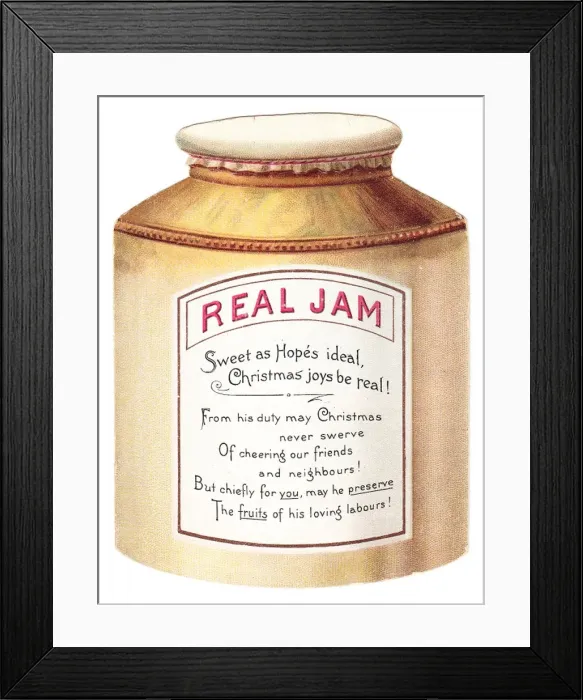 Framed Print : Christmas card in the shape of a jam pot Framed Print : Christmas card in the shape of a jam pot