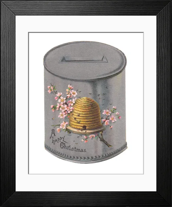 Framed Print : Christmas card in the shape of a honey pot Framed Print : Christmas card in the shape of a honey pot