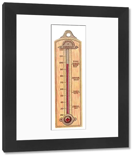Christmas card in the shape of a thermometer