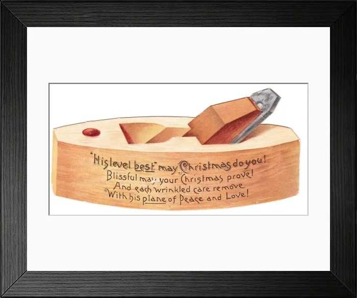 Framed Print : Christmas card in the shape of a carpenters plane Framed Print : Christmas card in the shape of a carpenters plane