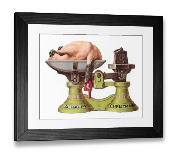 Framed Print : Christmas card in the shape of kitchen scales Framed Print : Christmas card in the shape of kitchen scales