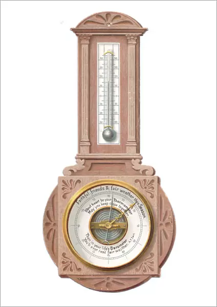 Christmas card in the shape of a barometer