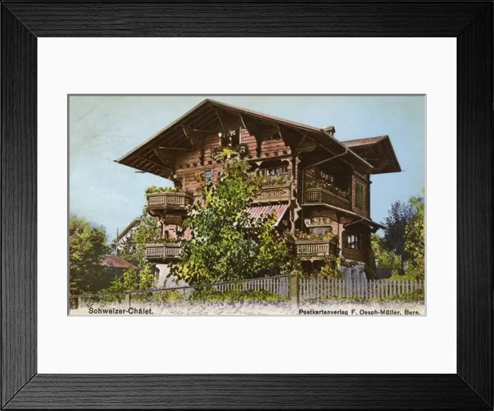 Framed Print : Swiss Chalet - Switzerland Framed Print : Swiss Chalet - Switzerland