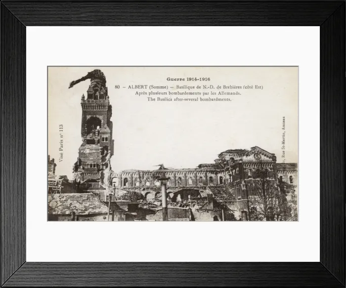 Framed Print : Destruction at Albert, Somme, France - WWI Framed Print : Destruction at Albert, Somme, France - WWI