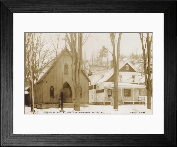 Framed Print : Episcopal Church and Rectory, Oriskany Falls, NJ, USA Framed Print : Episcopal Church and Rectory, Oriskany Falls, NJ, USA