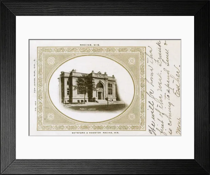 Framed Print : Public Library, Racine, Wisconsin, USA Framed Print : Public Library, Racine, Wisconsin, USA