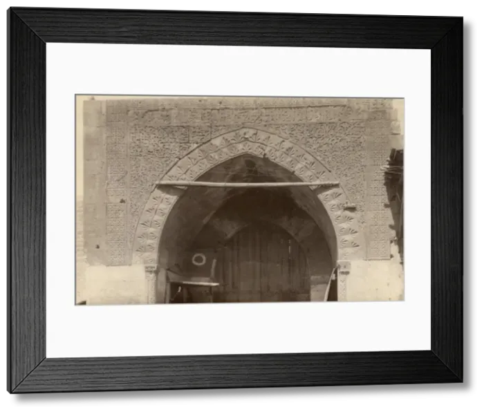 Framed Print : View of Aleppo - Ornamental stonework over an archway Framed Print : View of Aleppo - Ornamental stonework over an archway