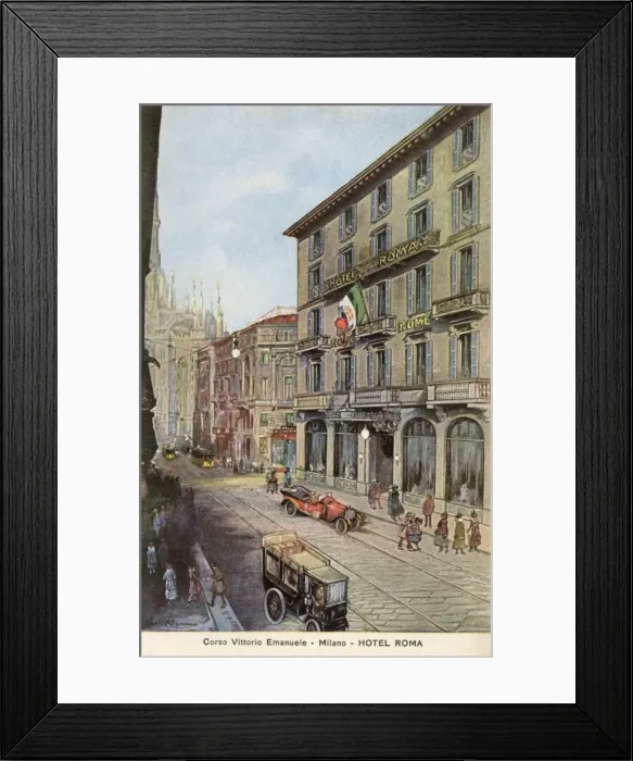Framed Print : Corso Vittorio Emanuele, Milan - Hotel Roma