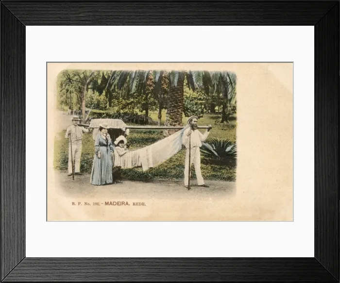 Framed Print : Madeira - Transporting Hammock Framed Print : Madeira - Transporting Hammock