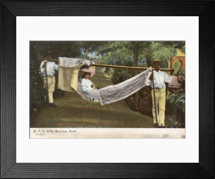 Framed Print : Madeira - Transporting Hammock Framed Print : Madeira - Transporting Hammock