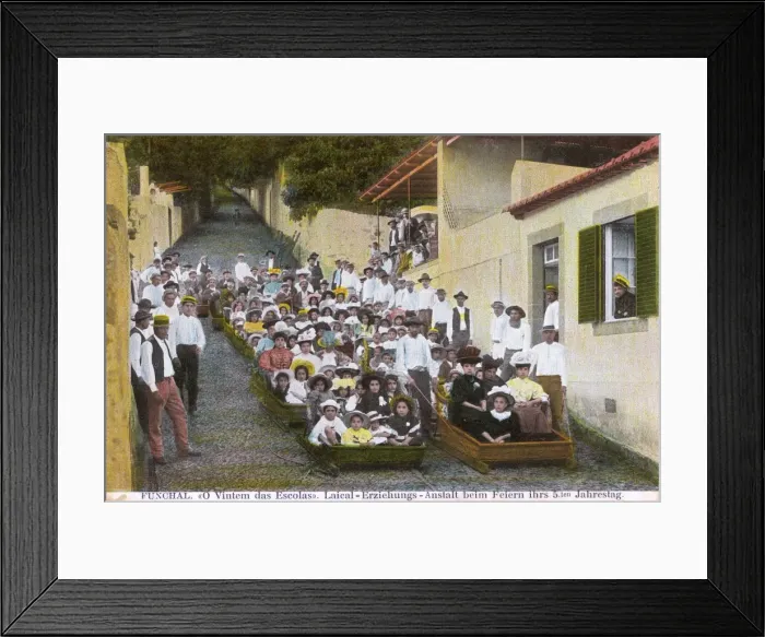 Framed Print : Monte to Funchal Wicker Toboggan - Madeira, Portugal Framed Print : Monte to Funchal Wicker Toboggan - Madeira, Portugal