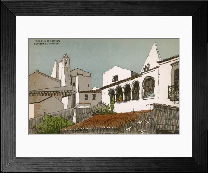 Framed Print : Houses on the Largo da Misericordia, Evora, Portugal