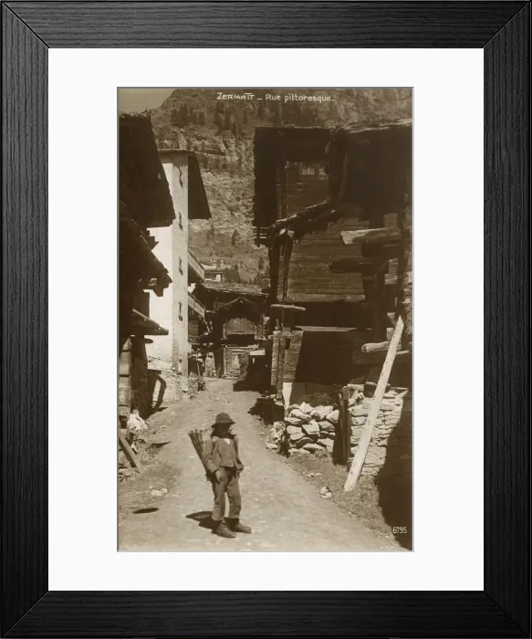 Framed Print : Charming Alleyway in Zermatt, Switzerland Framed Print : Charming Alleyway in Zermatt, Switzerland
