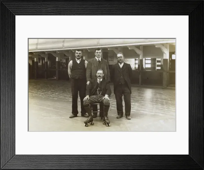 Framed Print : Owner and Staff of a Rollerskating rink Framed Print : Owner and Staff of a Rollerskating rink