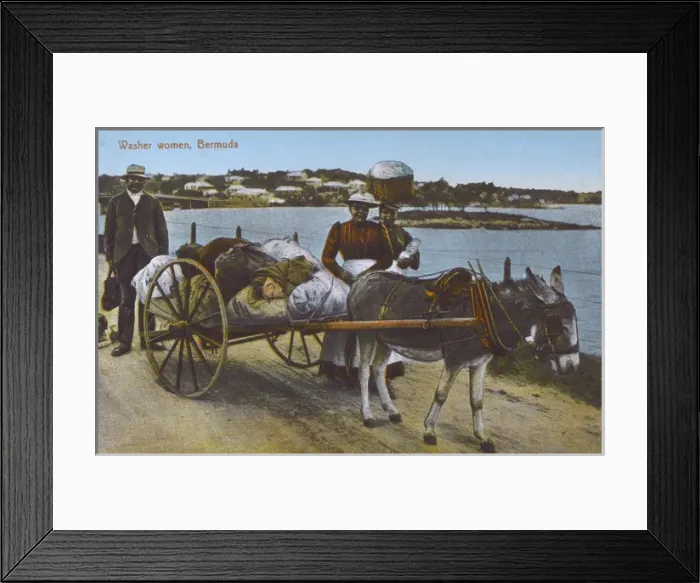 Framed Print : Washer Women - Bermuda Framed Print : Washer Women - Bermuda