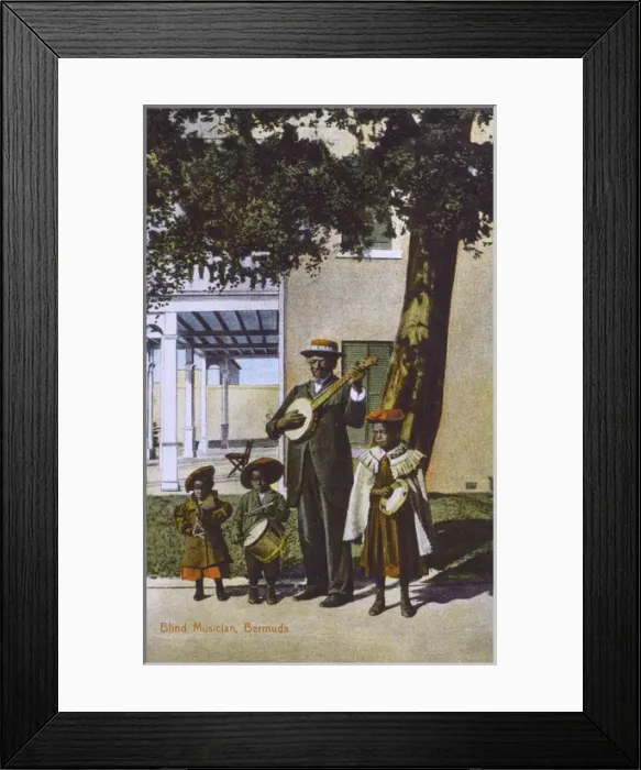 Framed Print : Blind Musician, Bermuda Framed Print : Blind Musician, Bermuda