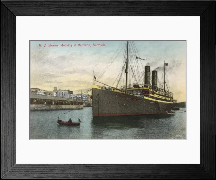 Framed Print : A New York Steamer docking at Hamilton, Bermuda Framed Print : A New York Steamer docking at Hamilton, Bermuda