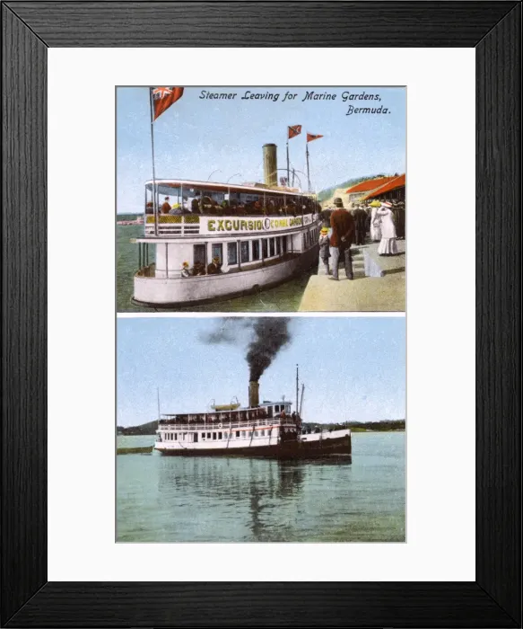Framed Print : Steamer leaving for Marine Gardens, Bermuda Framed Print : Steamer leaving for Marine Gardens, Bermuda