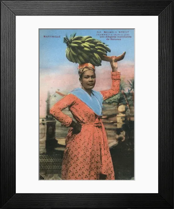 Framed Print : Martinique - Elegant Banana Seller Framed Print : Martinique - Elegant Banana Seller