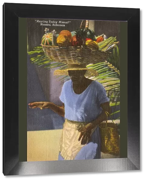 Elderly lady fruit seller - Nassau, Bahamas