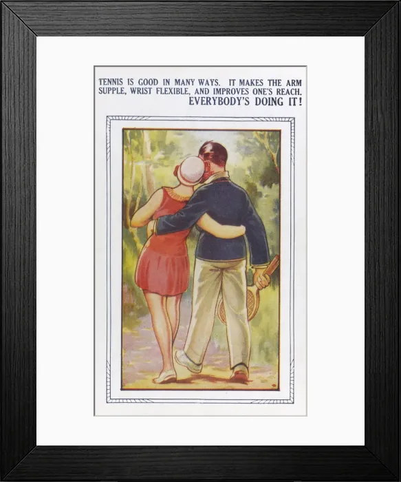Framed Print : Tennis Humour - Postcard Framed Print : Tennis Humour - Postcard