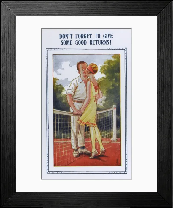 Framed Print : Tennis Humour - Postcard Framed Print : Tennis Humour - Postcard